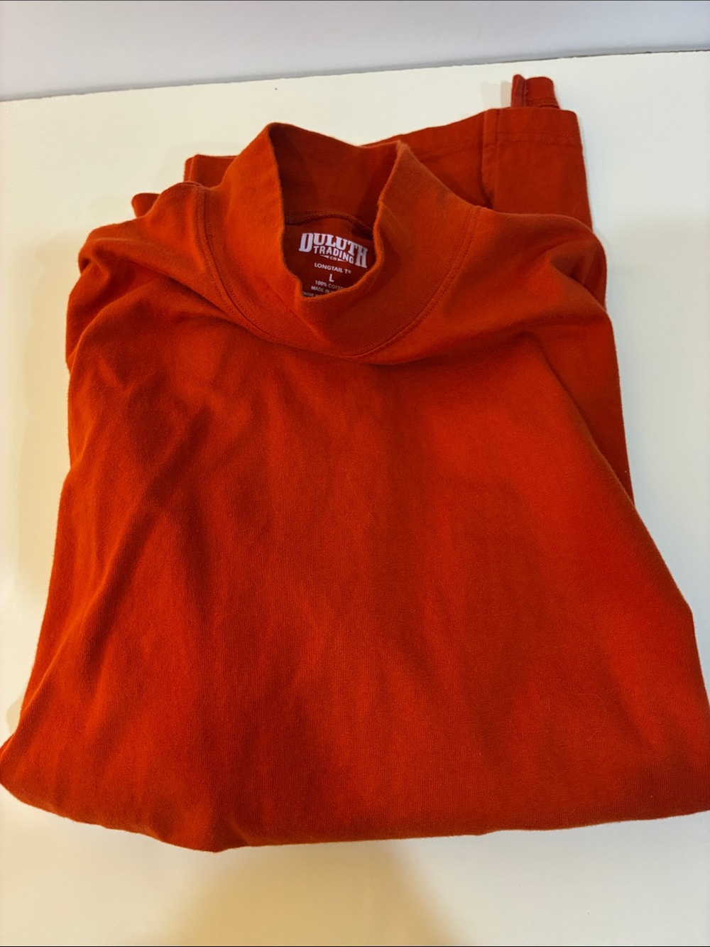 Duluth Trading Co Men's Red Long-Sleeve Mock Turtle Neck